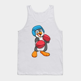 Penguin at Boxing with Boxing gloves & Helmet Tank Top